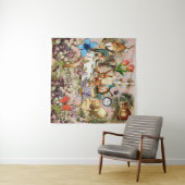 Alice in Wonderland tea party characters Wandkleed (In Situ (horizontaal))