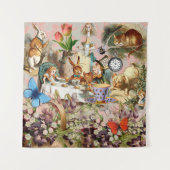 Alice in Wonderland tea party characters Wandkleed (Voorkant)
