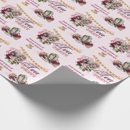  Alice in Wonderland Tea Party Custom Party Cadeaupapier (Hoek)