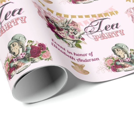  Alice in Wonderland Tea Party Custom Party Cadeaupapier (Rol Hoek)