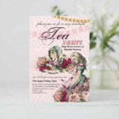Alice in Wonderland Tea Party Custom Party Kaart (Staand voorkant)