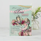  Alice in Wonderland Tea Party Custom Party Kaart (Staand voorkant)