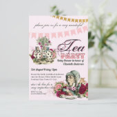 Alice in Wonderland Tea Party Custom Party Kaart (Staand voorkant)