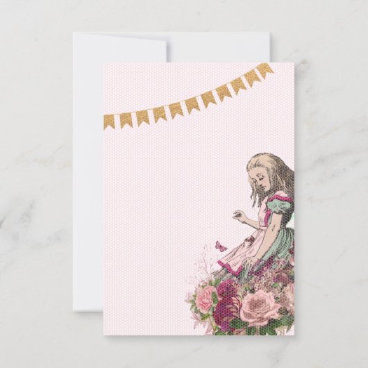 Alice in Wonderland Tea Party Custom Party Kaart (Achterkant)