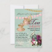 Alice in Wonderland Tea Party Custom Party Kaart (Voorkant)