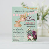 Alice in Wonderland Tea Party Custom Party Kaart (Staand voorkant)