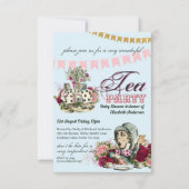 Alice in Wonderland Tea Party Custom Party Kaart (Voorkant)