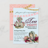  Alice in Wonderland Tea Party Custom Party Kaart (Voorkant / Achterkant)