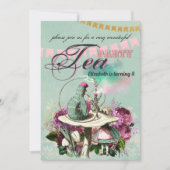 Alice in Wonderland Tea Party Custom Party Kaart (Voorkant)
