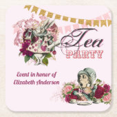 Alice in Wonderland Tea Party Custom Party Kartonnen Onderzetters (Voorkant)