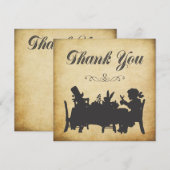 Alice in Wonderland Tea Party Dank u Bedankkaart (Voorkant / Achterkant)