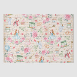 Alice in Wonderland Tea Party Decoupage Ti Tissuepapier