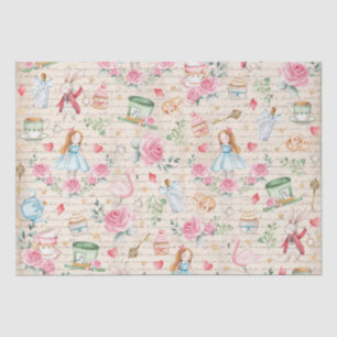  Alice in Wonderland Tea Party Decoupage Ti Tissuepapier