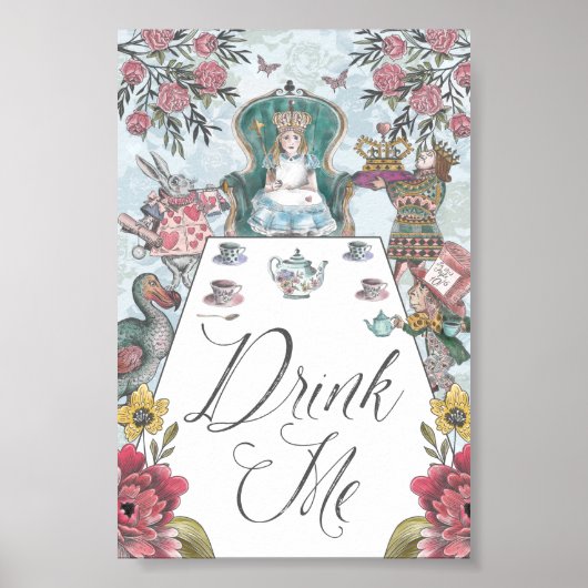 Alice in Wonderland Tea Party Drink Me Poster (Voorkant)