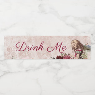 Alice in Wonderland Tea Party Drink Me Waterfles Etiket