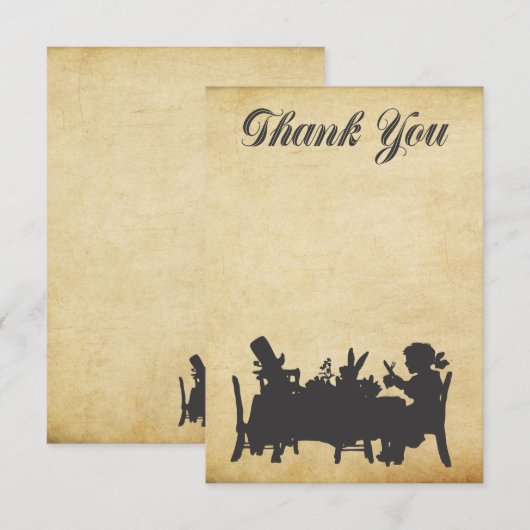 Alice in Wonderland Tea Party - Een bedankkaartje Notitiekaartje (Voorkant / Achterkant)