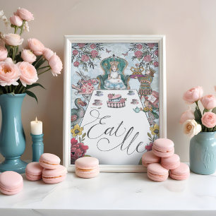 Alice in Wonderland Tea Party Eet me Poster