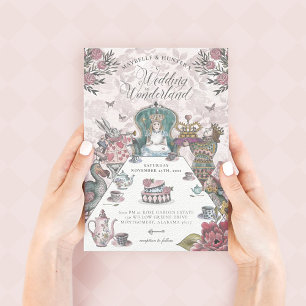 Alice in Wonderland Tea Party Fairytale Wedding Kaart