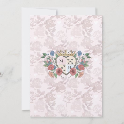 Alice in Wonderland Tea Party Fairytale Wedding Kaart (Achterkant)