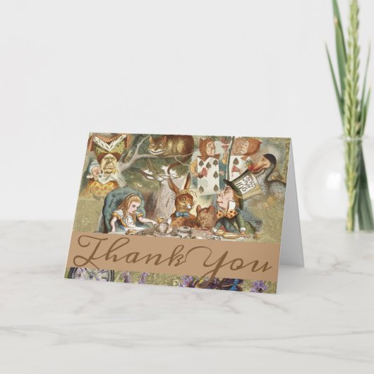 Alice in Wonderland Tea Party Gasten Bedankkaart (Voorkant)