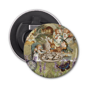 Alice in Wonderland Tea Party Gasten Button Flesopener
