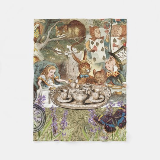 Alice in Wonderland Tea Party Gasten Fleece Deken (Voorkant)