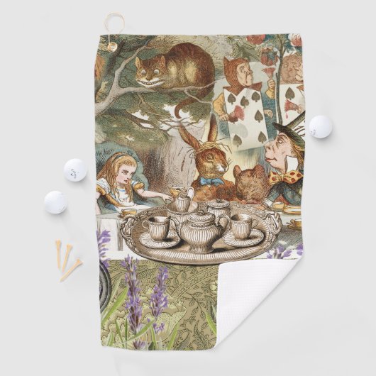 Alice in Wonderland Tea Party Gasten Golfhanddoek (Insitu)