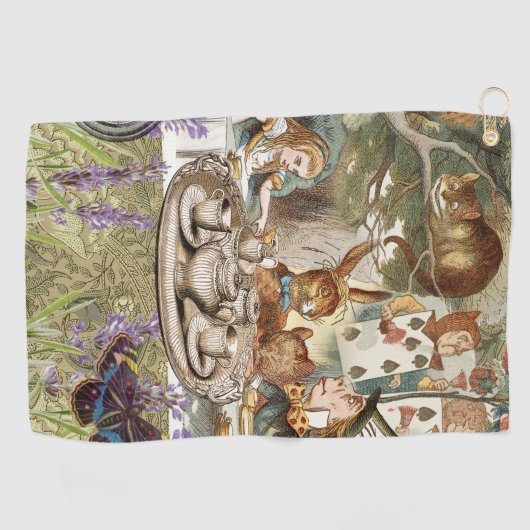 Alice in Wonderland Tea Party Gasten Golfhanddoek (Horizontaal)