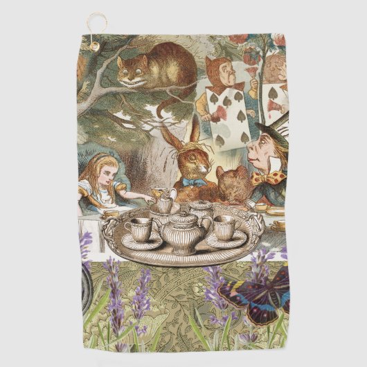 Alice in Wonderland Tea Party Gasten Golfhanddoek (Voorkant)
