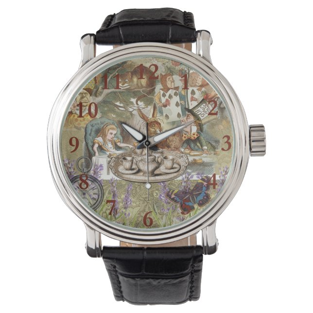 Alice in Wonderland Tea Party Gasten Horloge (Voorkant)