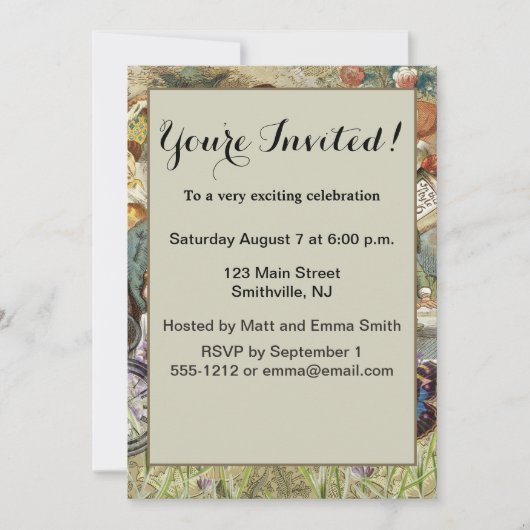 Alice in Wonderland Tea Party Gasten Kaart (Voorkant)