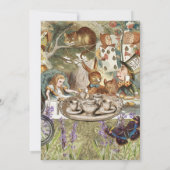 Alice in Wonderland Tea Party Gasten Kaart (Achterkant)