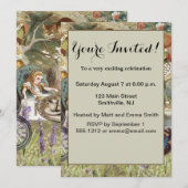 Alice in Wonderland Tea Party Gasten Kaart (Voorkant / Achterkant)