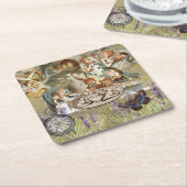 Alice in Wonderland Tea Party Gasten Kartonnen Onderzetters (Schuin)