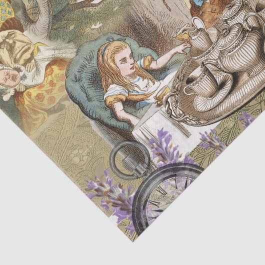 Alice in Wonderland Tea Party Gasten Tissuepapier (Detail)