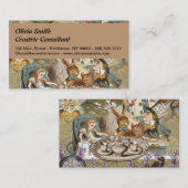 Alice in Wonderland Tea Party Gasten Visitekaartje (Voorkant / Achterkant)