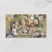 Alice in Wonderland Tea Party Gasten Visitekaartje (Achterkant)