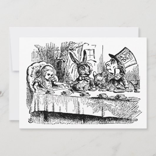 Alice in Wonderland Tea Party Housewarming Kaart (Voorkant)