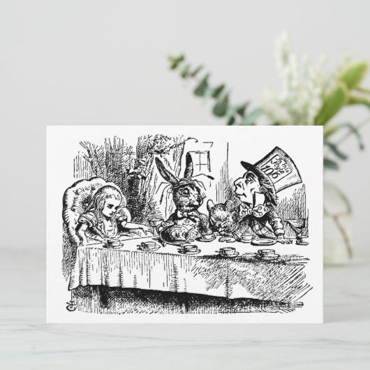 Alice in Wonderland Tea Party Housewarming Kaart (Staand voorkant)