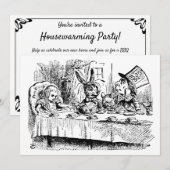 Alice in Wonderland Tea Party Housewarming Kaart (Voorkant / Achterkant)