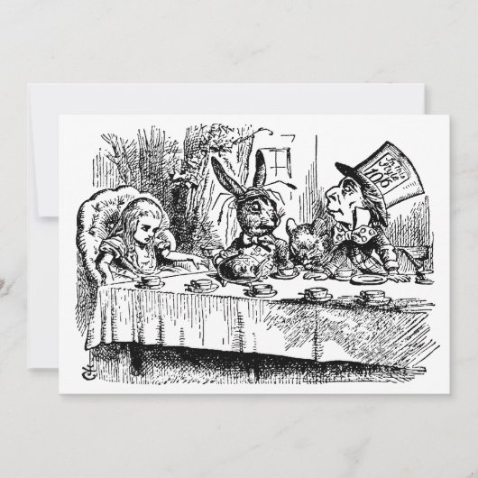 Alice in Wonderland, Tea Party Invitation Kaart (Voorkant)