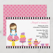 Alice in Wonderland Tea Party Kaart (Voorkant / Achterkant)