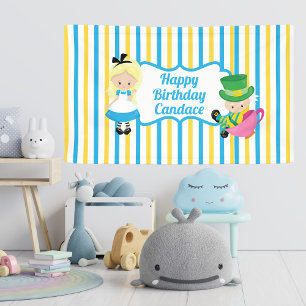 Alice in Wonderland Tea Party Kinder Aangepaste ve Spandoek