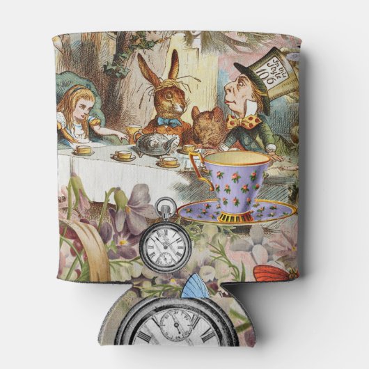 Alice in Wonderland Tea Party Kunst Blikjeskoeler (Achterkant)