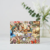 Alice in Wonderland Tea Party Kunst Briefkaart (Staand voorkant)