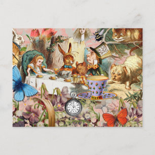 Alice in Wonderland Tea Party Kunst Briefkaart