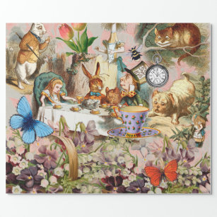 Alice in Wonderland Tea Party Kunst Cadeaupapier