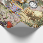Alice in Wonderland Tea Party Kunst Cadeaupapier (Hoek)