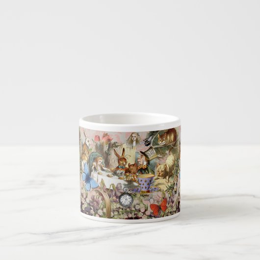 Alice in Wonderland Tea Party Kunst Espresso Kop (Voorkant)