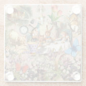 Alice in Wonderland Tea Party Kunst Glazen Onderzetter (Achterkant)